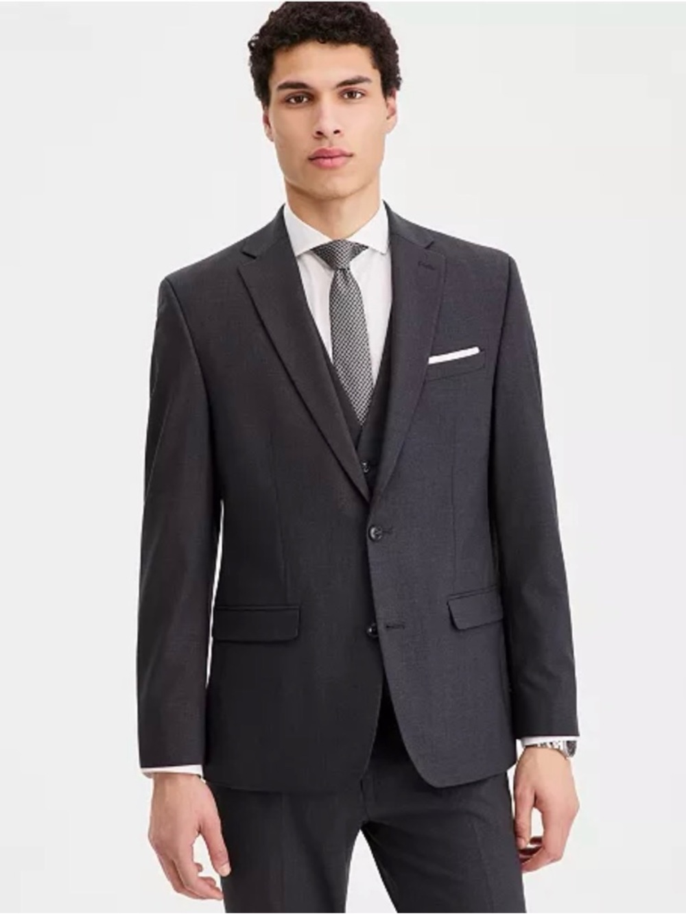 Bar III Dark Gray Suit Two-Button Men's Blazer and Dress pants
